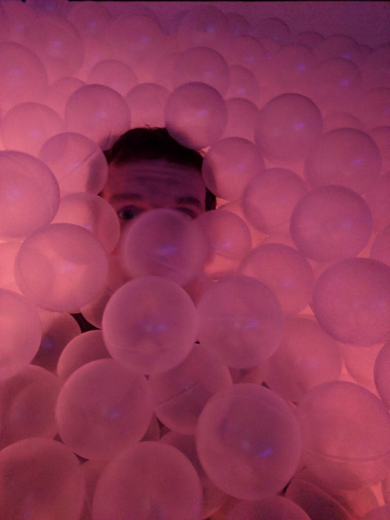 Hopscotch Immersive Art. Ball pit with LEDs.
