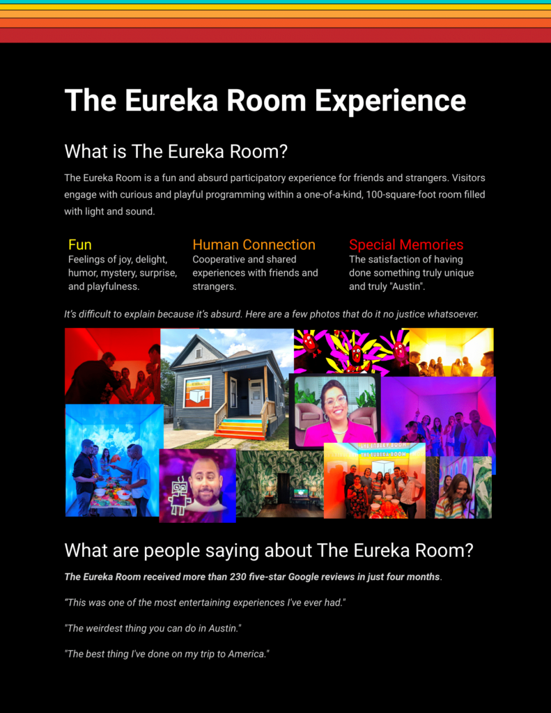 Details about The Eureka Room business